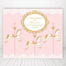 custom carousel Pastel Colors Pink And Gold Glitter background  High quality Computer print party backdrop 2024 - buy cheap
