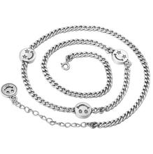 Collar de plata de ley 4,5 S925 para mujer, joyería de plata pura de 925mm, pentagrama, sonrisa, cadena (FGL) 2024 - compra barato