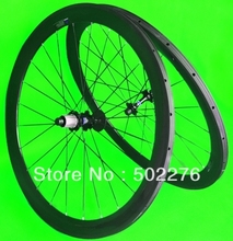 Полный углеродный дорожный велосипед 700C трубчатый обод колеса для горного велосипеда 50 мм ступица, спицы 2024 - купить недорого
