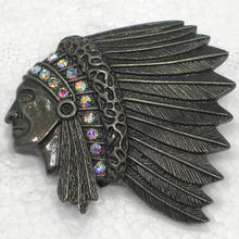 12pcs/lot Wholesale Brooch Rhinestone Indians Chief Head Fashion Pin brooches Jewelry gift C101703 2024 - buy cheap