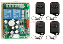AC220V 2CH Wireless Switch Controle Remoto Sistema teleswitch 1 * Receptor + 4 * Transmissores para Aparelhos Portão do olho de gato Porta da garagem