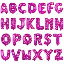 Милые точка розовый 16 дюймов буквы от A до Z буквы алфавита Фольга воздушные шары 2018 с днем рождения Свадебная вечеринка поставки Новый год Deacoration 2024 - купить недорого