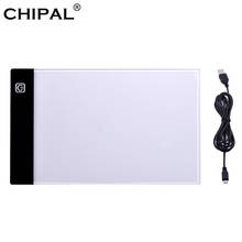 CHIPAL A5 цифровой планшет для рисования светодиодная световая коробка для отслеживания копировальная доска для рисования графические планшеты плавное трехуровневое затемнение 2024 - купить недорого