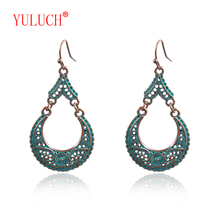 YULUCH-pendientes colgantes nacionales Vintage para mujer, aretes creativos de aleación de Zinc, Luna, gotas de agua, joyería africana, regalos de fiesta 2018 2024 - compra barato