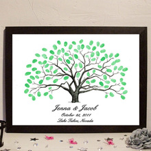 Novo criativo personalizado diy casamento impressão digital árvore assinatura livro de hóspedes conjunto festa do chuveiro do bebê pintura com almofada tinta 2024 - compre barato