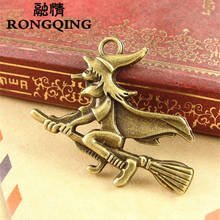 RONGQING Antique Bronze 36*29MM Wizard Charms Pingente 40pcs/lot Magical Broom Charms Pendant Jewelry Crafts 2024 - buy cheap