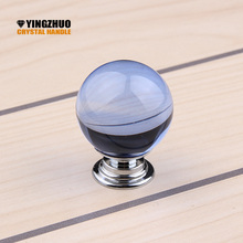 Newest 10Pcs 30*40mm Crystal Glass+ Alloy  Crystal Glass Ball Shape Cabinet Knob Drawer Pull Handle Kitchen Hot sale 2024 - buy cheap