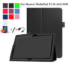 Case for Huawei MediaPad T3 10 AGS-W09 AGS-L09 AGS-L03 9.6'' Cover Funda Tablet PU leather case for Huawei Honor Play Pad 2 9.6 2024 - buy cheap