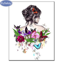 POP Full pebble round Diamond Embroidery butterfly elf girl diamond painting Cross Stitch Patterns Rhinestone Diamond Mosaic art 2024 - compre barato