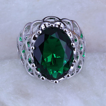 Amor monólogo qualidade superior verde imitação esmeralda prata cor anéis para mulheres festa jóias j0318 transporte rápido & jóias saco 2024 - compre barato