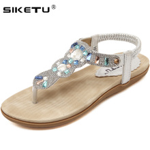 SIKETU 2020 Crystal Flip Flop Women's Sandals Fashion Ladies Shoes Summer Beach Women Shoes Brand Female Flat Sandals WSH2422 2024 - buy cheap