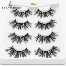 SEXYSHEEP 4 pairs natural false eyelashes fake lashes long makeup 3d mink lashes eyelash extension mink eyelashes for beauty 2024 - buy cheap