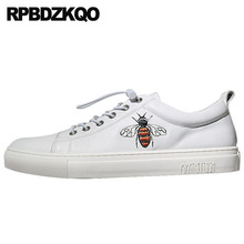 Rubber White Sneakers Shoes Italian Luxury Men Casual Footwear Skate Animal Print Comfort Embroidery Trainers Summer Bee Walking 2024 - buy cheap