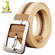 [MILUOTA] 2018 Belts for men Fashion Casual pin buckle canvas belt men real leather fashion mens canvas belts AW1083 2024 - buy cheap