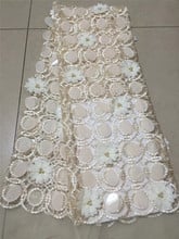 Nice design Embroidered Nigerian Lace Fabric H-82503 French Tulle Lace Fabric with big sequins 2024 - buy cheap