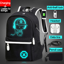 Детские школьные ранцы для мальчиков и девочек, светящийся школьный ранец с аниме, Детские Водонепроницаемые сумки для учебников с USB-заряд... 2024 - купить недорого