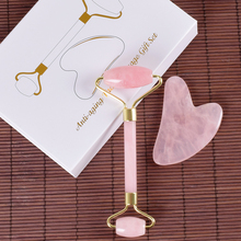 Face Roller Gua Sha Tool Set Gift Boxes Massage Rose Quartz Crystal Natural Stone SPA Acupuncture Scraping Body Healing Care 2024 - buy cheap