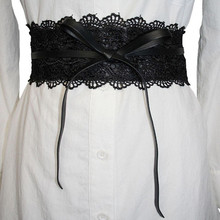 Bigsweety-Cinturón de marca de lujo para mujer, cinturón negro de encaje elástico para vestido, cinturón para Vaqueros, pretina para vestido de boda 2024 - compra barato