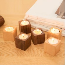 Solid Wood Creative Candlestick Cup Table Candlestick Decoration Ornament Props Nordic Qixi Candle Cup Wedding Candlestick 2024 - buy cheap