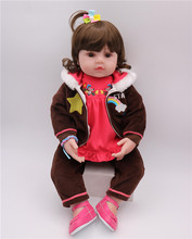 58 см Силиконовая Кукла Reborn, игрушки принцессы для малышей, малышей, как живой lol reborn, очаровательная девочка, дети, подарки на день рождения, игровой дом 2024 - купить недорого