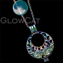 R-C724 Rainbow Colors Round Flower Moon Beads Cage Pendant Perfume Diffuser Aromatherapy Pearl Cage Locket Necklace Kids Girl 2024 - buy cheap