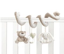 Детская кроватка Подвесные Игрушки для малышей 20-46 см, музыкальный мобильный мягкий плюшевый кролик, детская коляска, подвесная погремушка, игрушка, подарок новорожденному 2024 - купить недорого