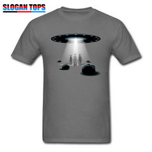 Camiseta masculina com estampa ufo, camiseta manga curta verão outono 100% algodão 2024 - compre barato
