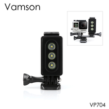 Lanterna de mergulho vamson para câmeras, à prova d'água montagem de led para sjcam xiaomi yi eken camera vp704 2024 - compre barato