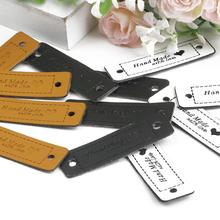 12pcs / lot handmade with love leather tags for family gifts lovers leather tags handmade for love friendship crafts 2024 - buy cheap