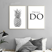 Póster con temática de piña para decoración del hogar, lienzo de estilo nórdico Simple sin marco, pintura de pared de espacio, arte para sala de estar 2024 - compra barato