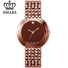 SMAEL-reloj de oro rosa de lujo para mujer, pulsera minimalista, informal, color negro 2024 - compra barato