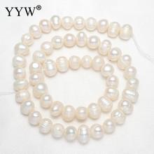 Cuentas sueltas de perlas naturales de agua dulce, blancas, 7-8mm, aproximadamente 0,8mm, se venden por hilo de aproximadamente 14 pulgadas 2024 - compra barato