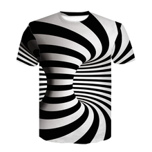 2019 Moda Verão 3D Imprimir camiseta t-shirt dos Homens de manga Curta T-shirt Impressão Hipnótica 3D Vertigem Frete Grátis 2024 - compre barato