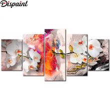 Dispaint-pintura de diamante 5D DIY "flor orquídea", pintura de diamante redondo/cuadrado completo, combinación de varias imágenes, bordado, decoración 5D, 5 uds. 2024 - compra barato