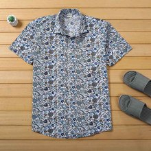 Men's Hawaiian Shirt Short Sleeve Men's Cotton Button Down Short Sleeve Hawaiian Shirt Flower Printed Shirt Dropshipping 2024 - buy cheap