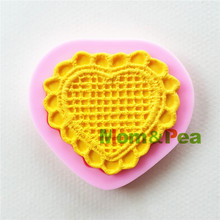 Mom&Pea 1046 Free Shipping Knitted Heart Shaped Silicone Mold Cake Decoration Fondant Cake 3D Mold Food Grade 2024 - buy cheap