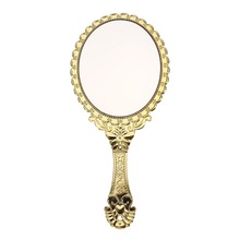 Portable Vintage Cosmetic Makeup Mirror Hand Hold Oval Round Mirror Noble Restore Ancient Ways Court Mirror Beauty Tool 2017 2024 - buy cheap