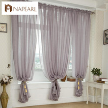 NAPEARL Free shipping Quality balcony window linen tulle fabric finished product sheer curtain panel 2024 - buy cheap