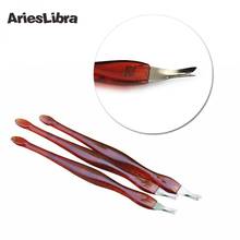 AriesLibra Wine Red Acrylic Rod Dead Skin Fork Nail Care Pedicure Salon Cuticle Pusher Metal Hard Dead Skin Remover Cuticle Tool 2024 - buy cheap