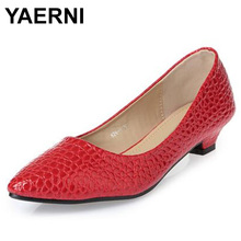 YAERNI-zapatos de tacón bajo para mujer, calzado de oficina a la moda, para boda, rojo y negro, para otoño y primavera, rojo, 1073 2024 - compra barato