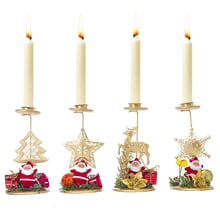 Candelabro con forma de copo de nieve para decoración del hogar, soporte para Vela, árbol, ciervo, decoración para fiesta de Navidad, 1 pieza 2024 - compra barato