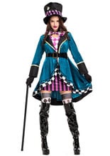 Drop Shipping Alice In Wonderland Deluxe Mad Hatter Costume Cosplay Magician Costumes Outfits Halloween Costume M-XL 2024 - buy cheap
