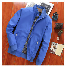 Mens Jacket Spring Autumn Mandarin Collar Solid Rib Sleeve Fashion Casual Mens Windbreaker Jackets Coats Chamarras Para Hombre 2024 - buy cheap