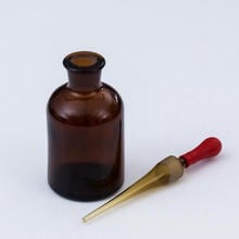Frasco de vidrio líquido para laboratorio químico, frasco de reactivo, 30ml, color marrón 2024 - compra barato