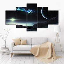 Canvas Wall Art Pictures Home Decor 5 Pieces Outer Space Planet Paintings HD Prints Earth Asteroids Posters Modular Framework 2024 - buy cheap