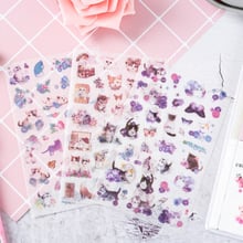 6pcs Lovely cat paper sticker Organizer Calendar Diary Book Planner Scrapbook Decoration Diary Sticker papeleria 2024 - buy cheap