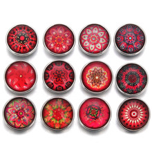 10 gêmeos 2018 novo tema série vermelha lindo padrão exótico 18mm botões de pressão amuletos para pulseira de pressão 18mm joias de pressão 2024 - compre barato