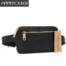 Annmouler Polyester Women Fanny Pack Large Capacity Waist Bag Black Double Zipper Waist Pack Ladies Chest Bag 4 Colors Bum Bag 2024 - buy cheap