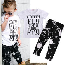 T-Shirt Tops + Trousers Pants Casual Clothing Fashion Outfits Set Summer Toddler Kids Baby Boys Clothes Sets Short Sleeve 2024 - buy cheap