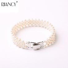 Natural freshwater Exquisite pearl bracelet women jewelry,white pearl charms bracelet 925 silver jewelry wedding gift 2024 - buy cheap